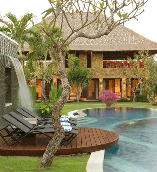 Bali Villa Asta View across pool togame